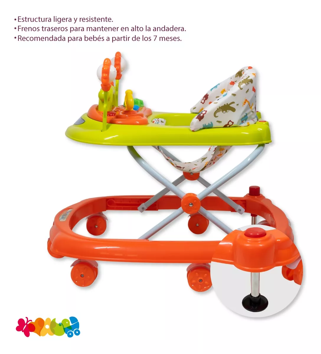 Foto 4 pulgar | Andadera para Bebé Interactiva Starkids W-103 Musical Naranja