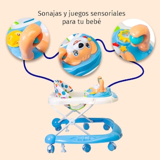 Foto 2 | Andadera Bebé Starkids Sabik Altura Ajustable Musical Azul