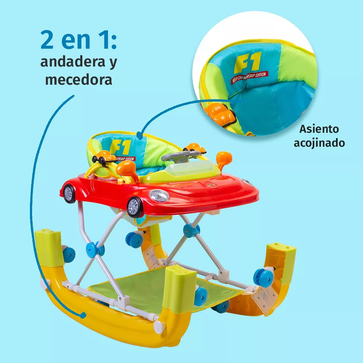 Foto 3 pulgar | Andadera Mecedora para Bebé Aeiou Musical 2 en 1