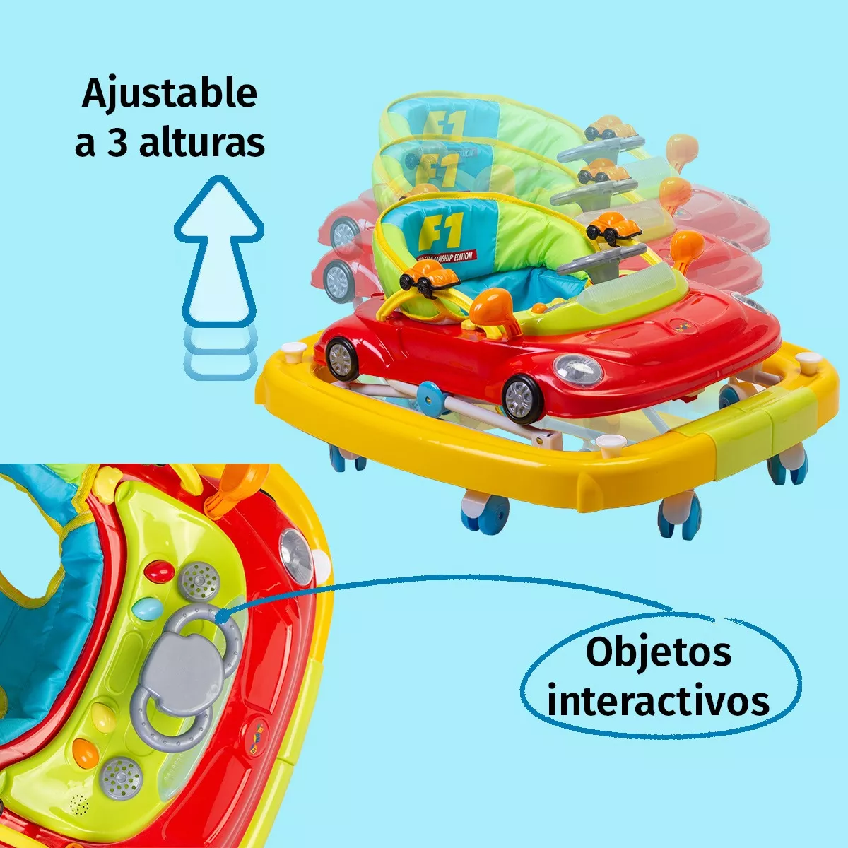 Foto 4 pulgar | Andadera Mecedora para Bebé Aeiou Musical 2 en 1