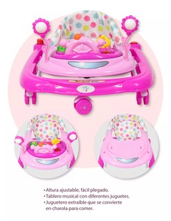 Foto 4 | Andadera Interactiva Starkids W-103 Rosa Musical para Bebé