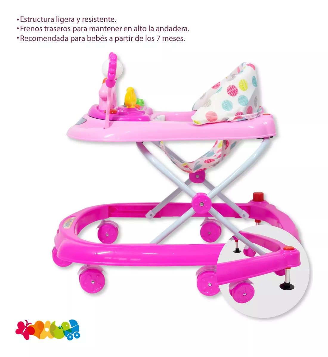 Foto 6 pulgar | Andadera Interactiva Starkids W-103 Rosa Musical para Bebé