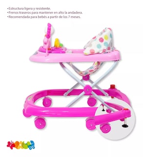 Foto 5 | Andadera Interactiva Starkids W-103 Rosa Musical para Bebé
