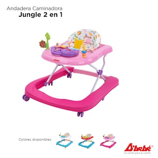 Foto 7 | Andadera Caminadora D'bebé Jungle 2 en 1 Rosa