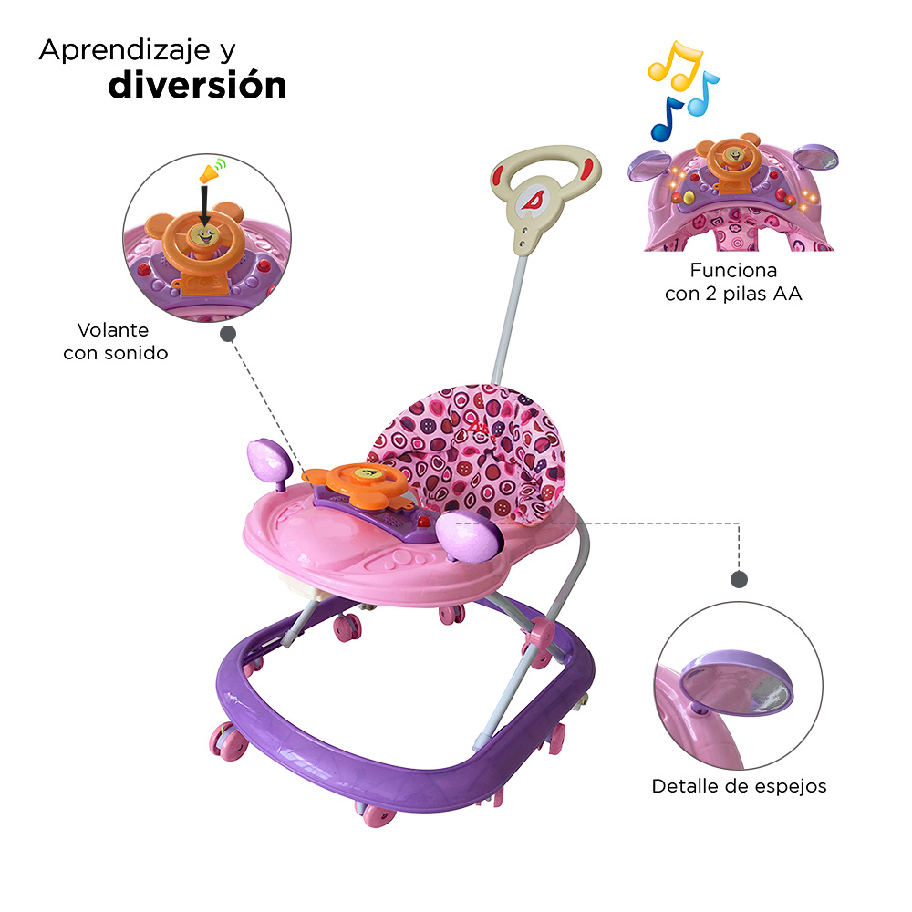 Foto 3 | Andadera D'Bebé Play Rosa con Morado