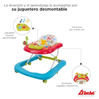 Foto 3 | Andadera Caminadora D' bebé Jungle 2 en 1 Rojo + Verde