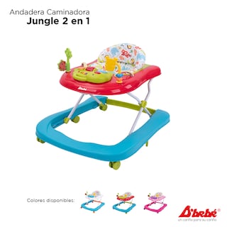 Foto 7 | Andadera Caminadora D' bebé Jungle 2 en 1 Rojo + Verde