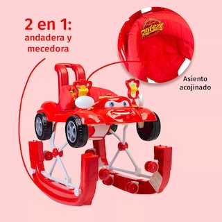 Foto 2 | Andadera Aeiou Cars Rojo 3 en 1 Mecedora