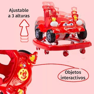 Foto 3 | Andadera Aeiou Cars Rojo 3 en 1 Mecedora