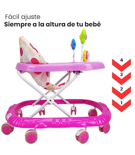 Foto 3 | Andadera Para Bebe Plegable,musical, Andador 8 Llantas De Gel Mariposa - Rosa