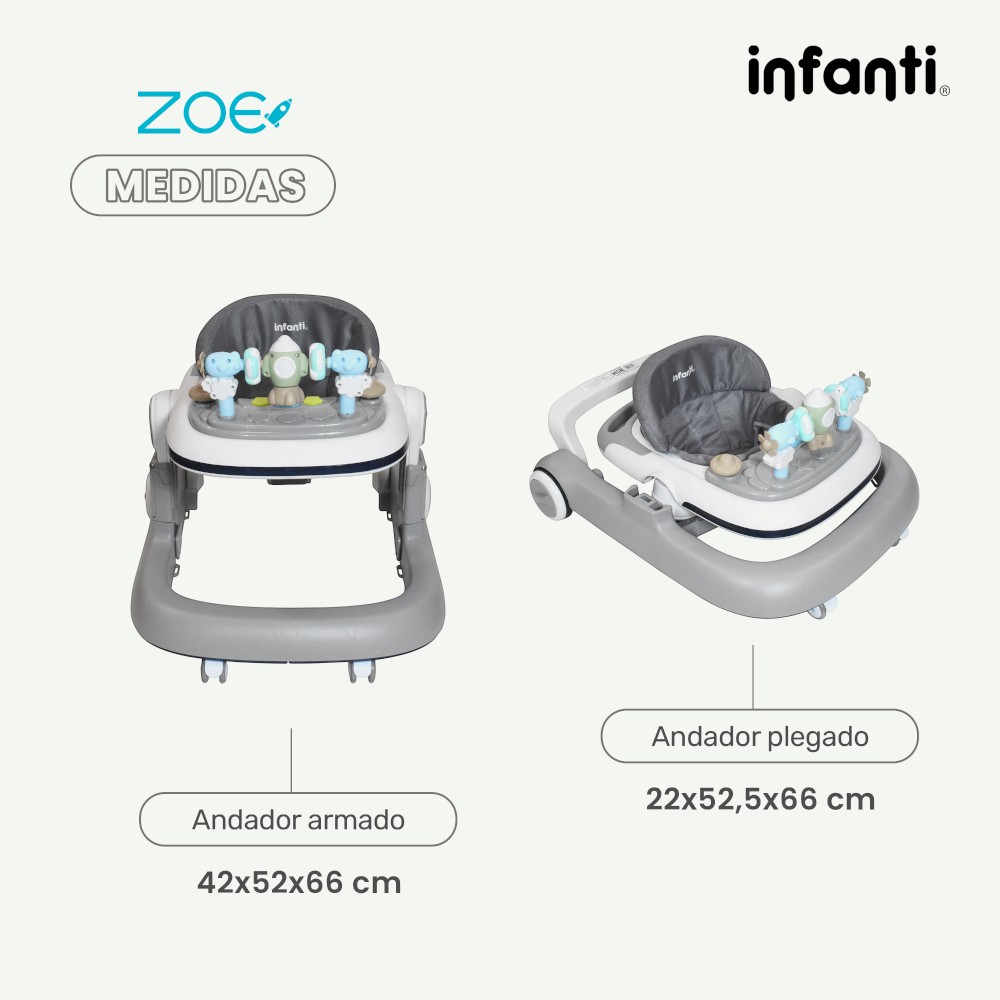 Foto 5 | Andadera Zoe Infanti Gris 2 en 1