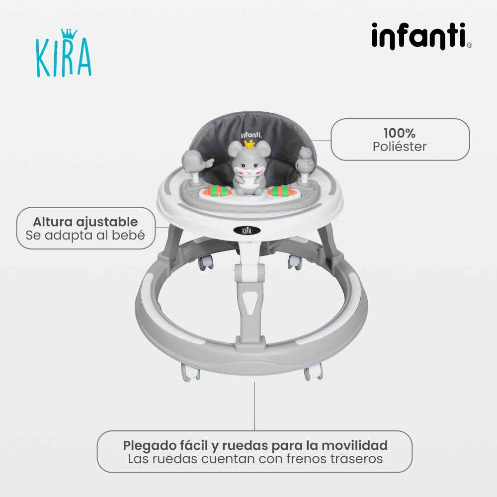 Foto 5 | Andadera Kira Infanti Gris Musical con Luces