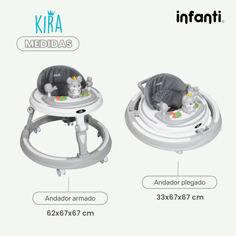 Foto 7 pulgar | Andadera Kira Infanti Gris Musical con Luces