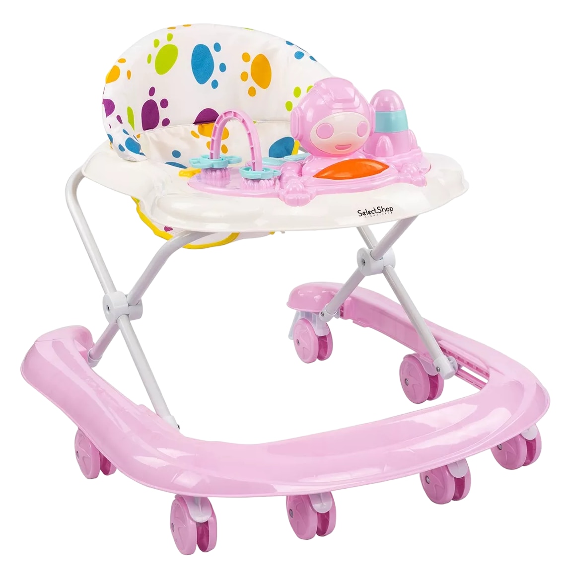 Andadera Musical de Bebé SelectShop Interactiva Plegable Portátil Rosa $1,552