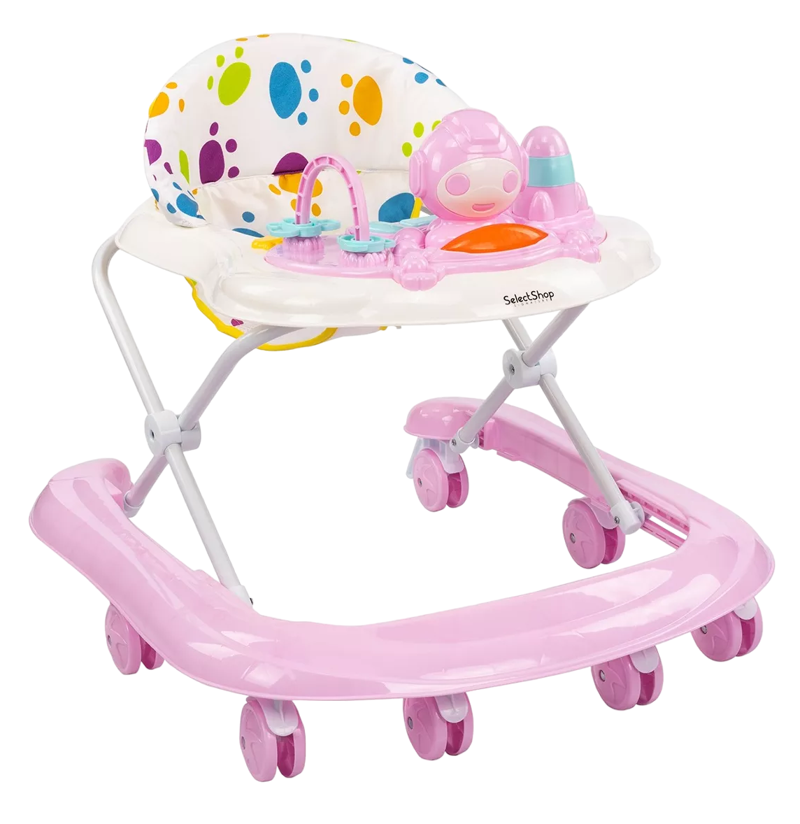 Andadera Musical de Bebé SelectShop Interactiva Plegable Portátil Rosa