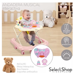 Foto 3 | Andadera Musical SelectShop Rosa para Bebé
