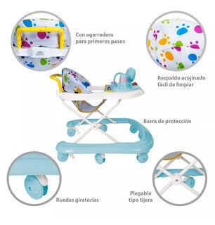 Foto 4 | Andadera Musical Plegable Para Bebe Juguete Educativo Interactiva Azul