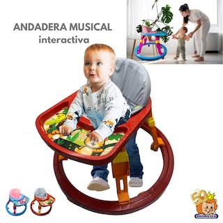 Foto 3 | Andadera Musical Interactiva Promeyco Rojo León Y Tigre
