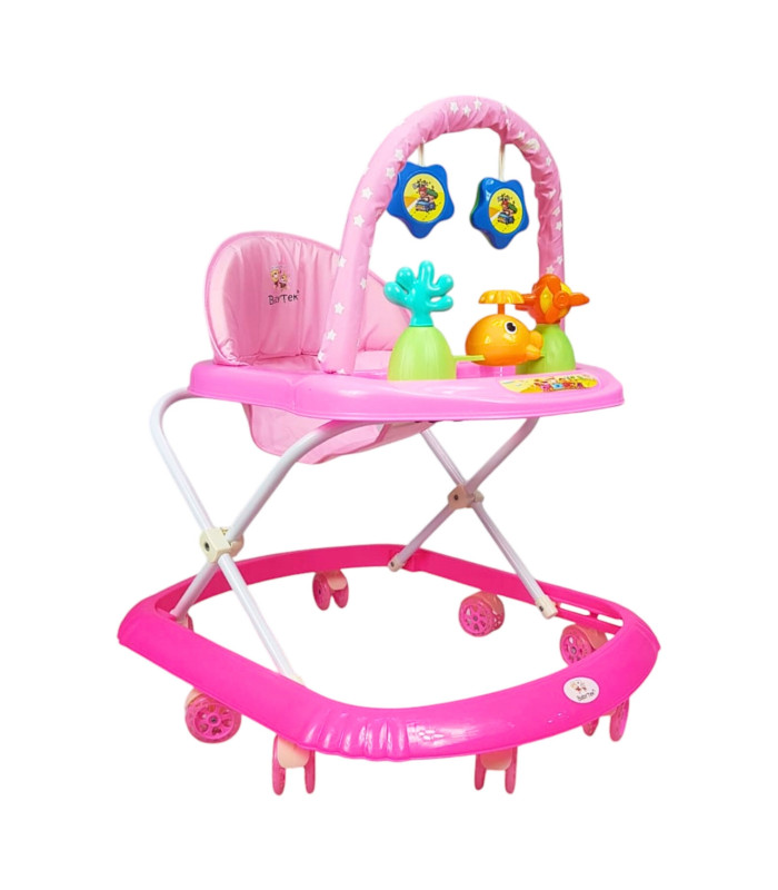 Foto 1 | Andadera Para Bebe Plegable, Andador 8 Llantas De Gel Ballena - Rosa