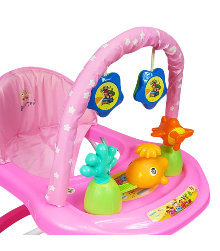Foto 7 pulgar | Andadera Para Bebe Plegable, Andador 8 Llantas De Gel Ballena - Rosa