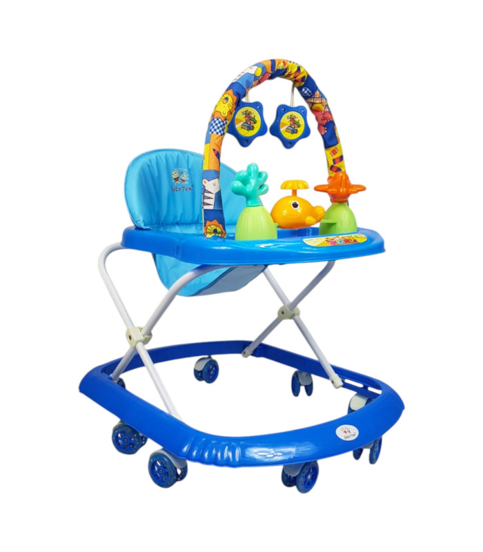 Foto 1 | Andadera Para Bebe Plegable, Andador 8 Llantas De Gel Ballena - Azul