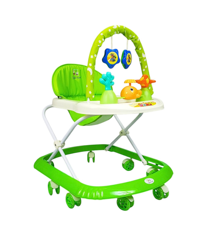 Foto 2 pulgar | Andadera Para Bebe Plegable, Andador 8 Llantas De Gel Ballena - Verde