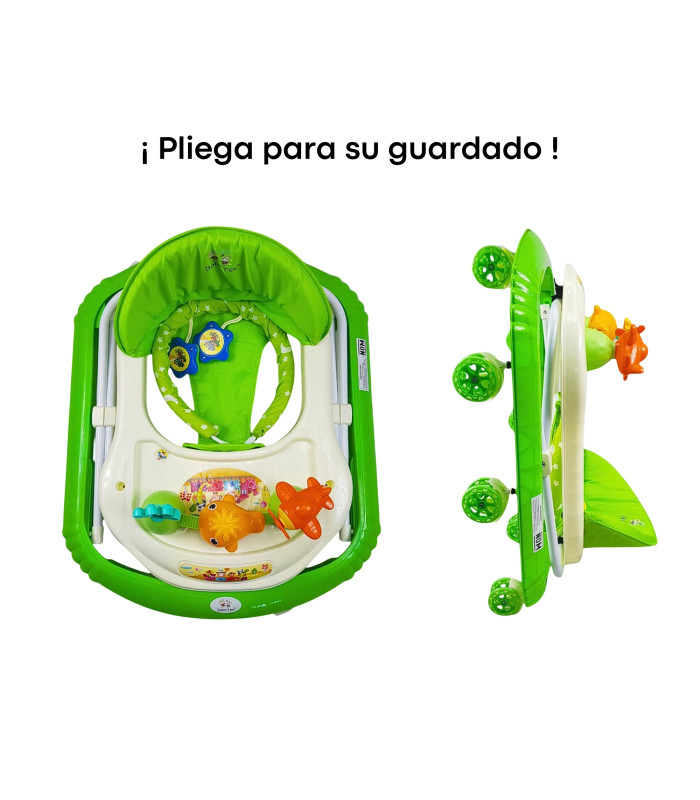Foto 5 pulgar | Andadera Para Bebe Plegable, Andador 8 Llantas De Gel Ballena - Verde