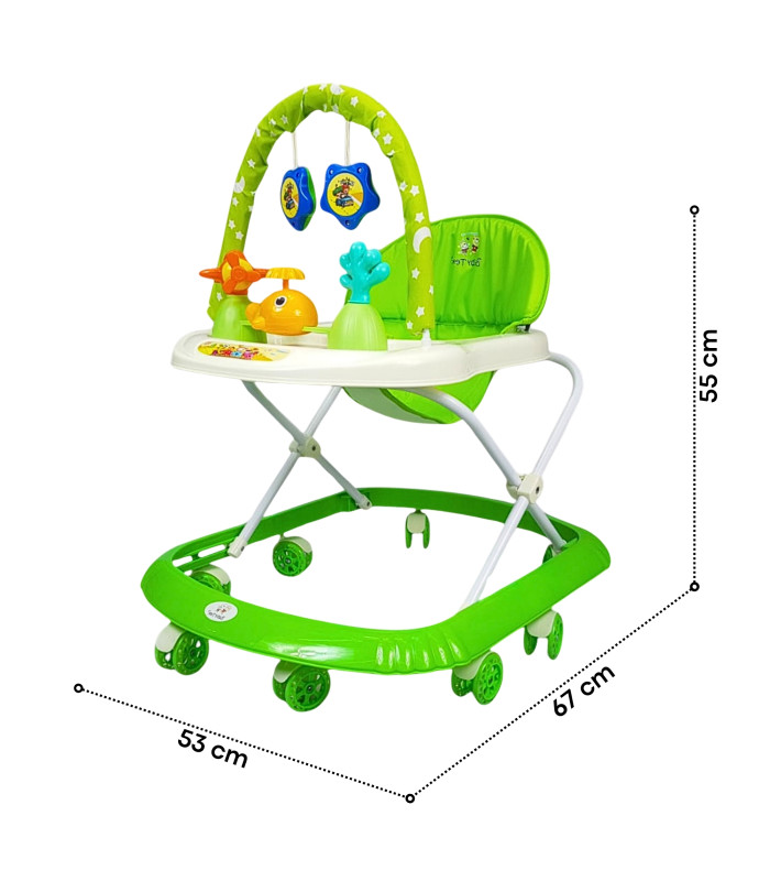 Foto 6 pulgar | Andadera Para Bebe Plegable, Andador 8 Llantas De Gel Ballena - Verde