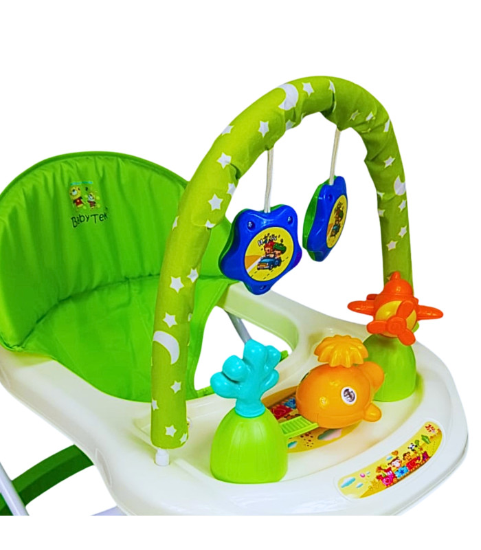 Foto 7 pulgar | Andadera Para Bebe Plegable, Andador 8 Llantas De Gel Ballena - Verde