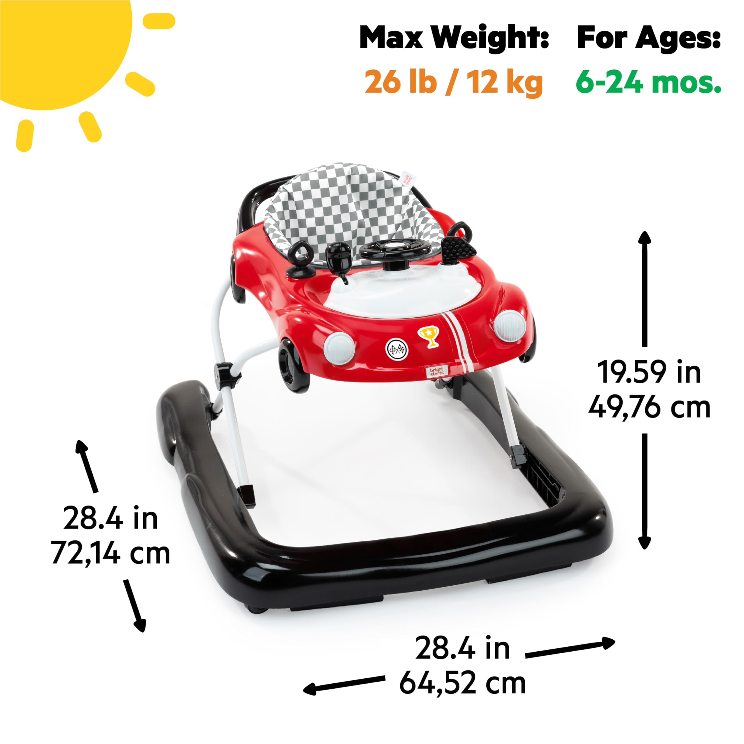 Foto 4 pulgar | Auto 3 En 1 Walker Bright Starts Little Speedster Red Racer - Venta Internacional.