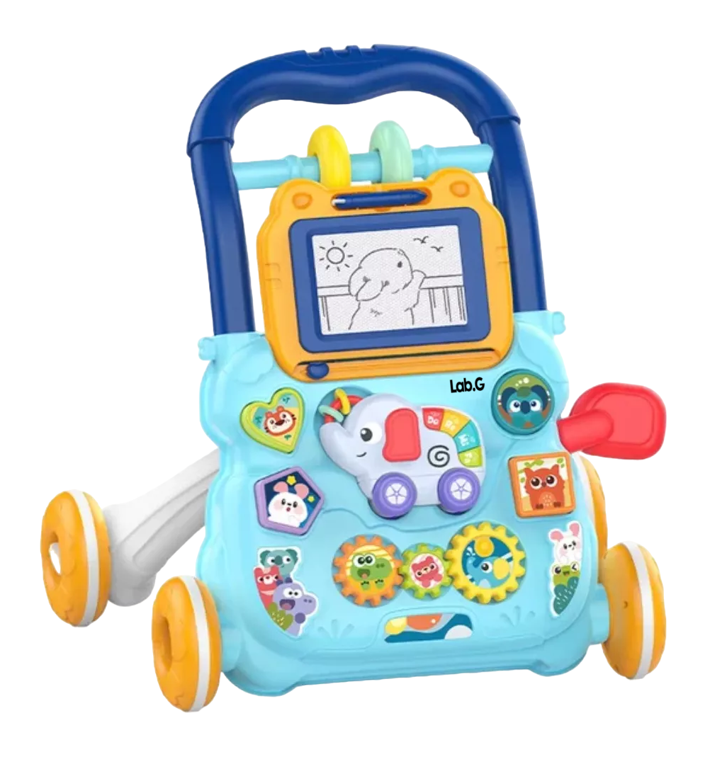Andadera De Bebe 3 En 1, Juguete Tablero De Dibujo Para Niños Color Azul