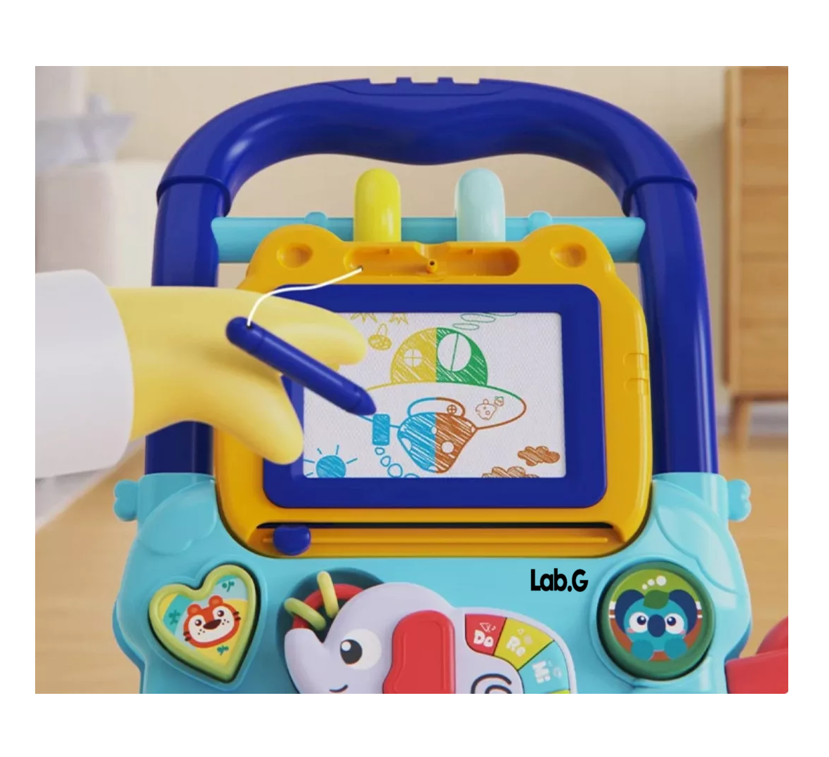 Foto 2 | Andadera De Bebe 3 En 1, Juguete Tablero De Dibujo Para Niños Color Azul