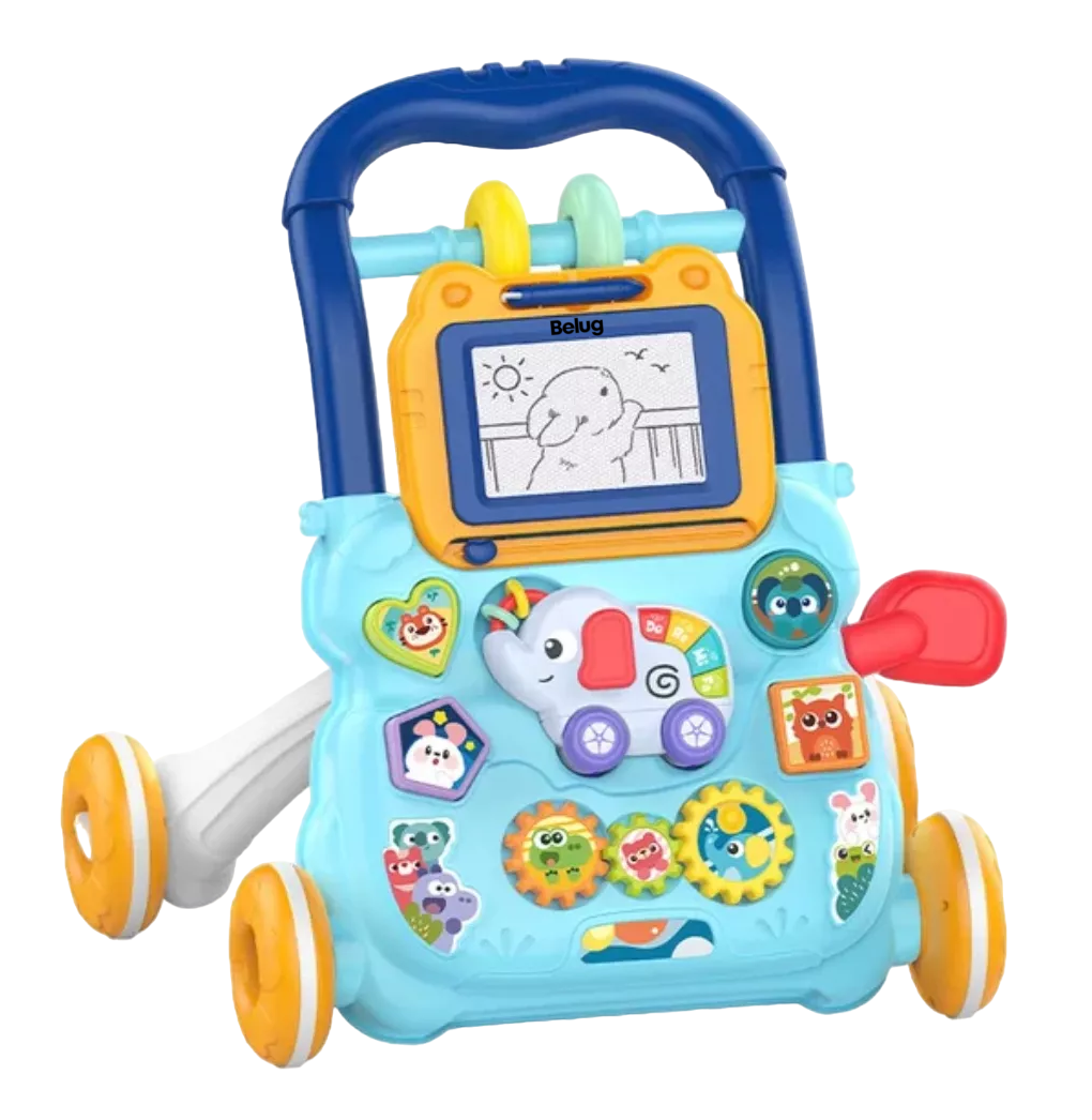 Andadera De Bebe 3 En 1, Belug Juguete Tablero De Dibujo Para Niños Color Azul