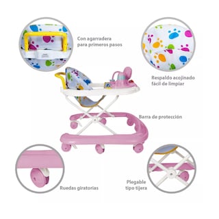 Foto 4 | Andadera Musical Plegable Para Bebe Juguete Educativo Interactiva, Belug Rosa