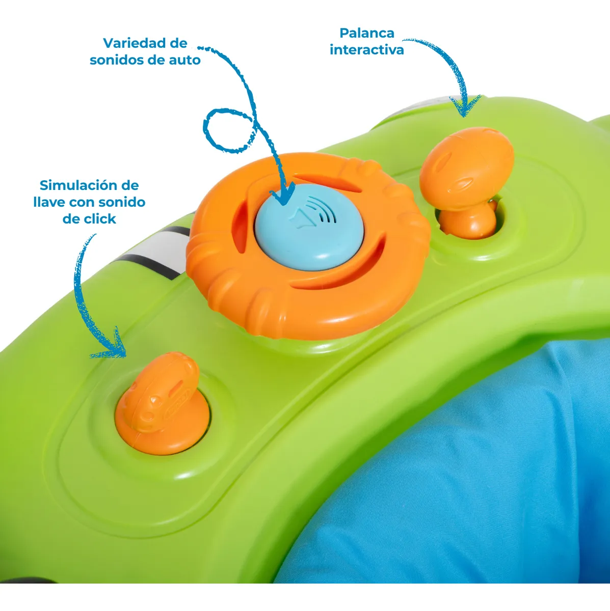 Foto 4 | Andadera Bebe Prinsel Auto 3 Alturas Con Luces Verde
