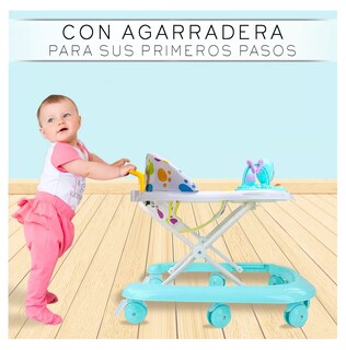 Foto 3 | Andadera Musical Lab.g Para Bebé Interactiva Plegable Con Ruedas Color Verde Azul