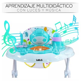 Foto 5 | Andadera Musical Lab.g Para Bebé Interactiva Plegable Con Ruedas Color Verde Azul