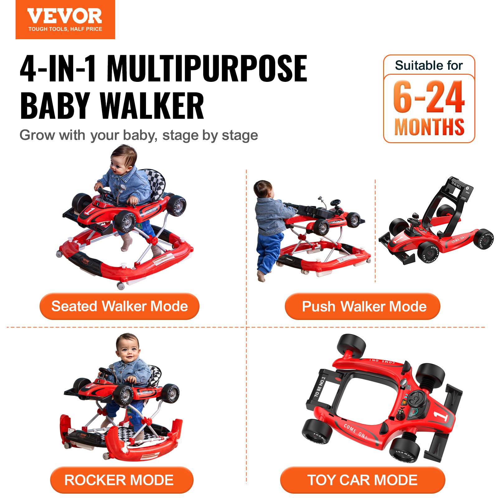 Foto 3 pulgar | Centro De Actividades Plegable Baby Walker Vevor 4 En 1 De 6 A 24 Meses - Venta Internacional.