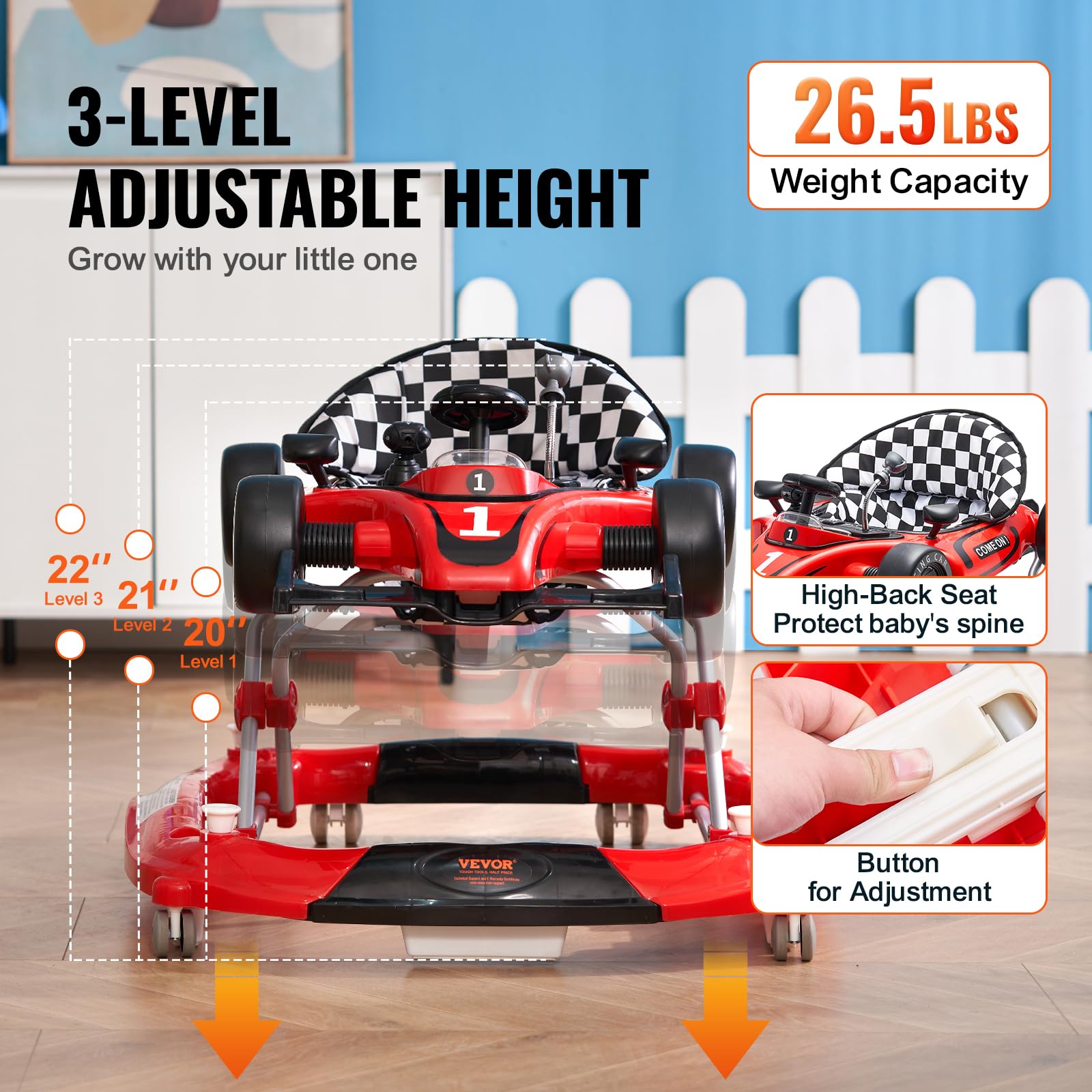 Foto 5 pulgar | Centro De Actividades Plegable Baby Walker Vevor 4 En 1 De 6 A 24 Meses - Venta Internacional.