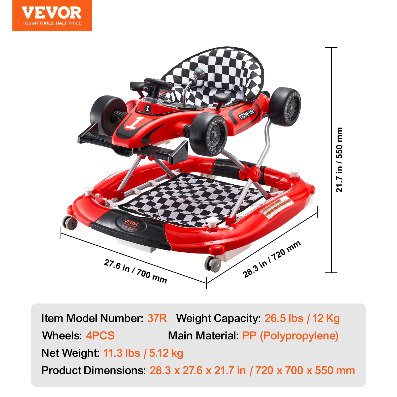 Foto 8 pulgar | Centro De Actividades Plegable Baby Walker Vevor 4 En 1 De 6 A 24 Meses - Venta Internacional.