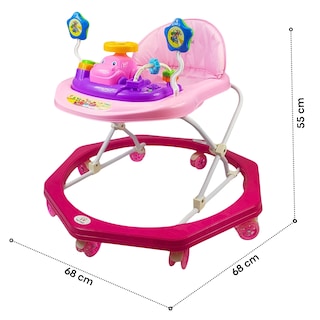 Foto 7 | Andadera Para Bebe Musical, 8 Llantas De Gel, Acolchonada, Carrito - Rosa