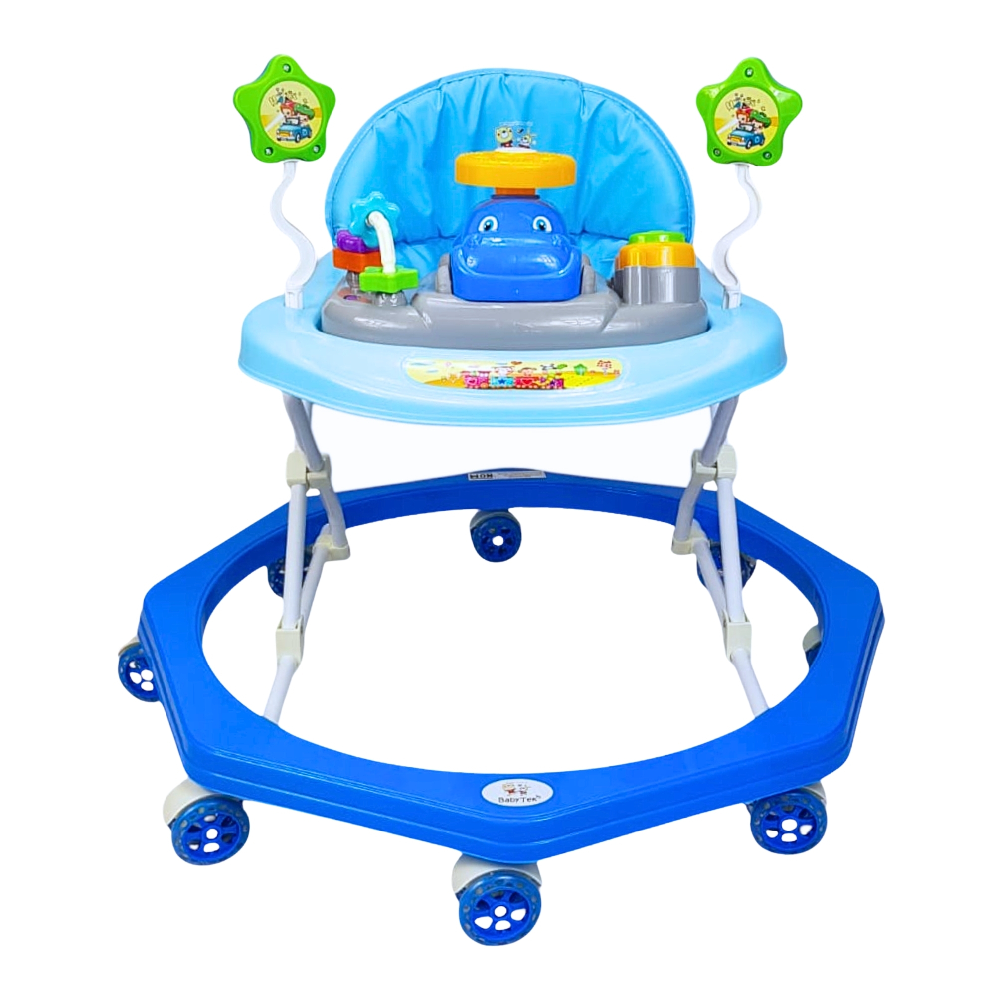 Foto 6 | Andadera Para Bebe Musical, 8 Llantas De Gel, Acolchonada, Carrito - Azul