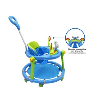 Foto 2 | Infanti Andadera Para Bebe Con Paseador Y Juguetero Musical Azul Hasta 12 Kg