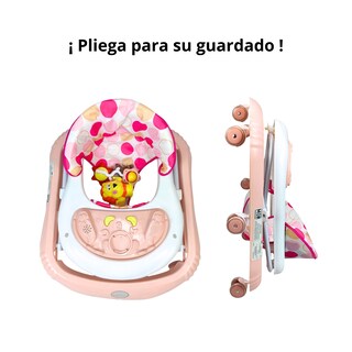 Foto 5 | Andadera Para Bebé Con Luz Sonido Llantas De Gel Diseño León - Rosa