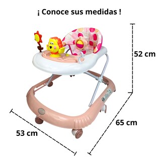 Foto 6 | Andadera Para Bebé Con Luz Sonido Llantas De Gel Diseño León - Rosa