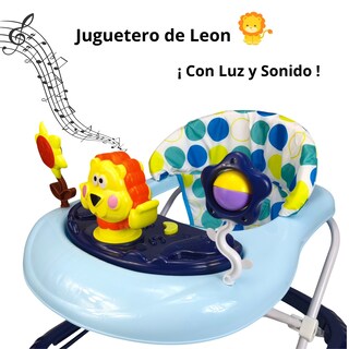 Foto 2 | Andadera Para Bebé Con Luz Sonido Llantas De Gel Diseño León - Azul