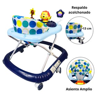 Foto 3 | Andadera Para Bebé Con Luz Sonido Llantas De Gel Diseño León - Azul