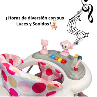Foto 2 | Andadera Para Bebé Changuito 4 Alturas Con Luz Y Sonido - Rosa