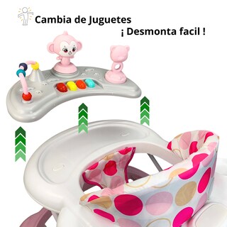 Foto 3 | Andadera Para Bebé Changuito 4 Alturas Con Luz Y Sonido - Rosa