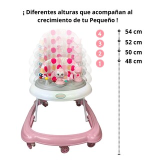 Foto 4 | Andadera Para Bebé Changuito 4 Alturas Con Luz Y Sonido - Rosa